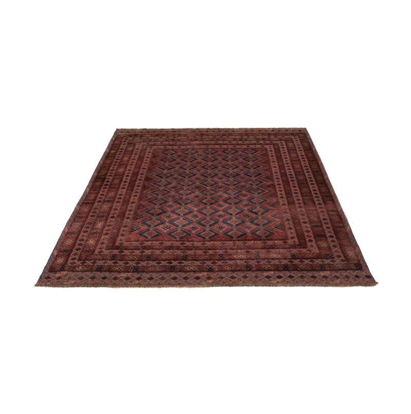 Kelim Afghan Teppich 165x205cm - dunkelrot