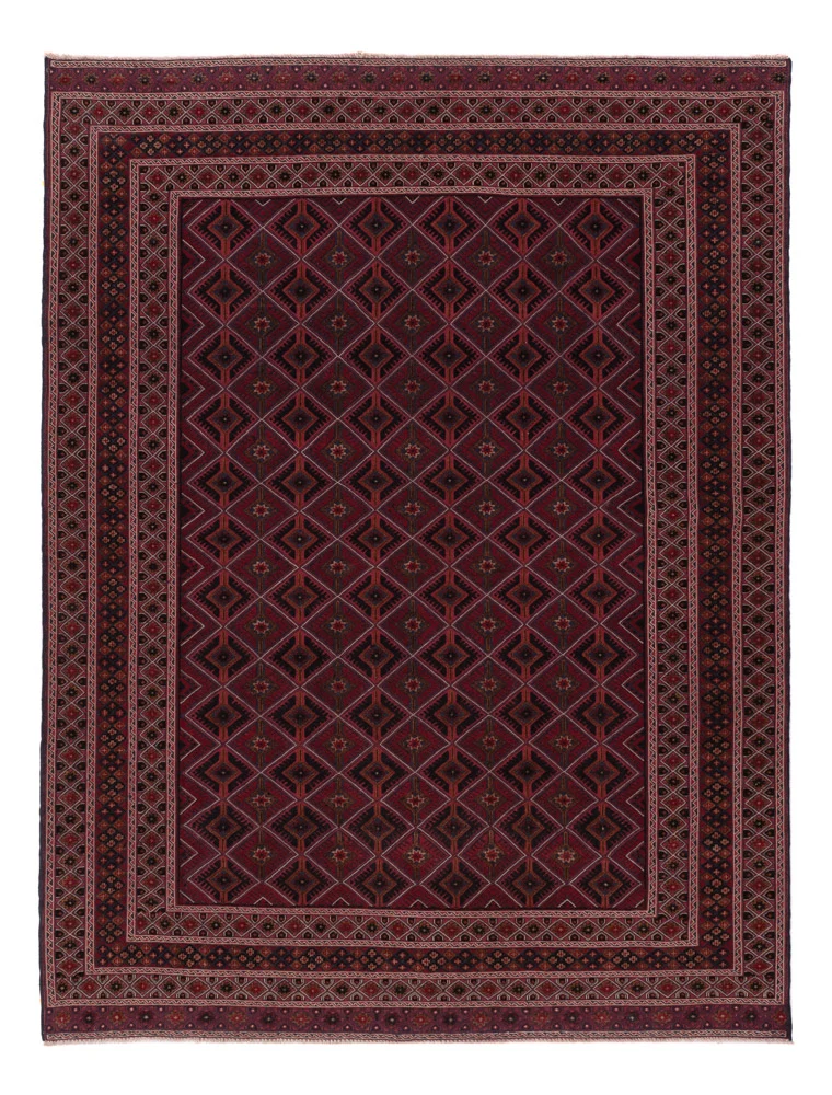 Kelim Afghan Teppich 159x208cm - dunkelrot