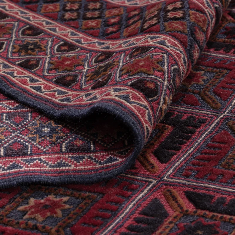 Kelim Afghan Teppich 159x208cm - dunkelrot