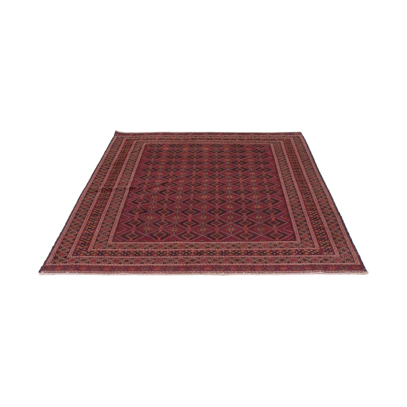 Kelim Afghan Teppich 159x208cm - dunkelrot