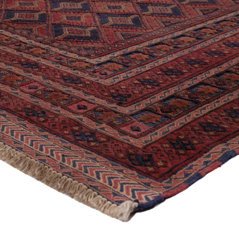 Kelim Afghan Teppich 163x205cm - dunkelrot