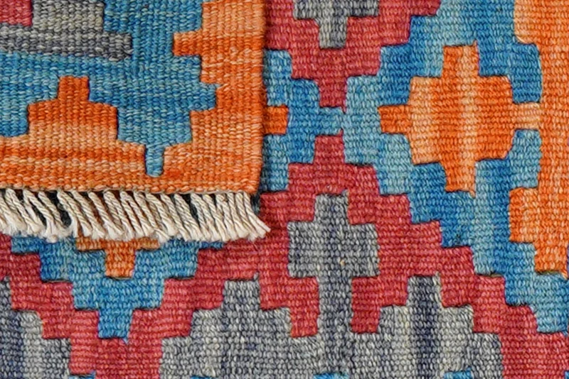 Kelim Gashgai · Handgewebt – Blau, 60x45 cm