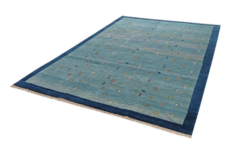 Gabbeh Sonnat · Handgeknüpft – Blau, 291x203 cm