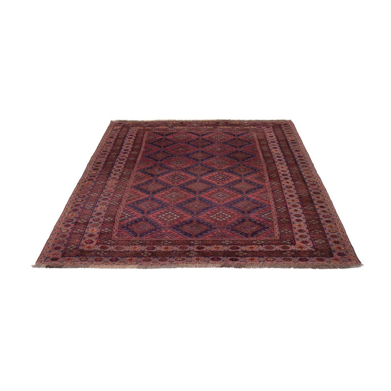 Kelim Afghan Teppich 156x198cm - dunkelrot