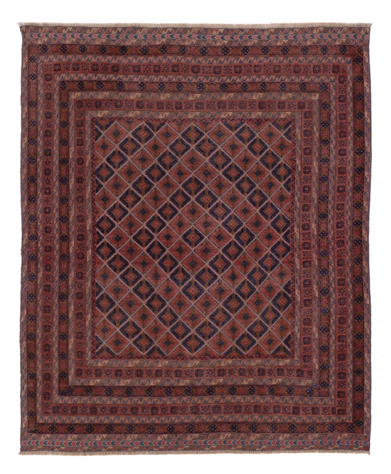 Kelim Afghan Teppich 159x193cm - dunkelrot
