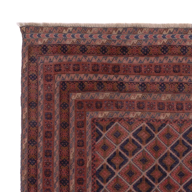 Kelim Afghan Teppich 159x193cm - dunkelrot