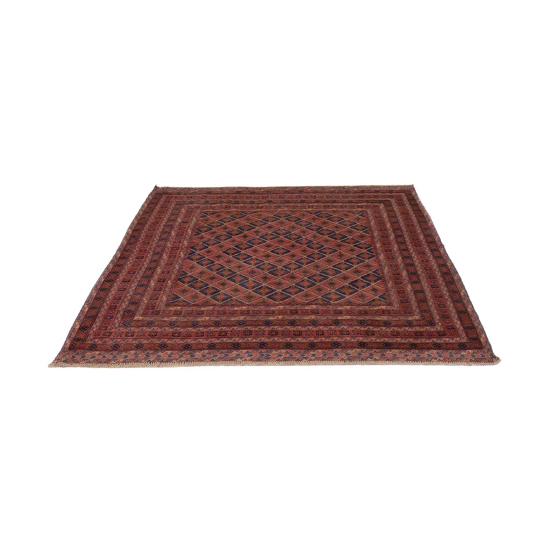 Kelim Afghan Teppich 159x193cm - dunkelrot