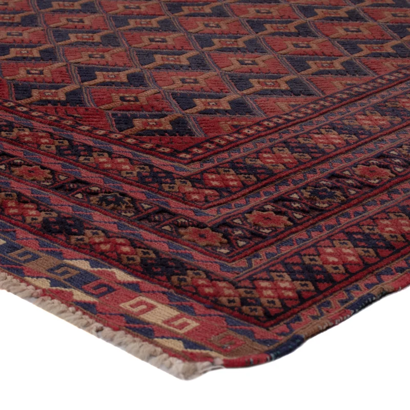 Kelim Afghan Teppich 158x193cm - dunkelrot
