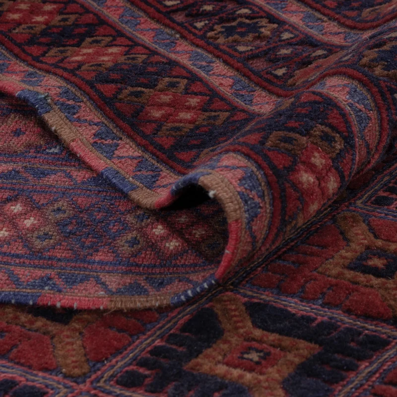 Kelim Afghan Teppich 158x193cm - dunkelrot