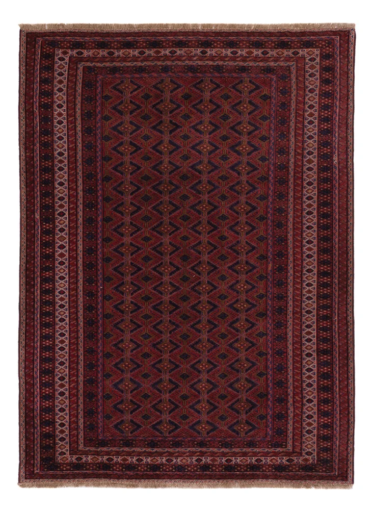 Kelim Afghan Teppich 150x204cm - dunkelrot