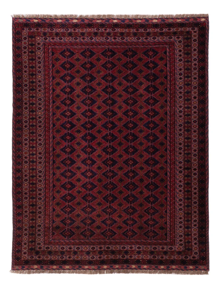 Kelim Afghan Teppich 153x198cm - dunkelrot