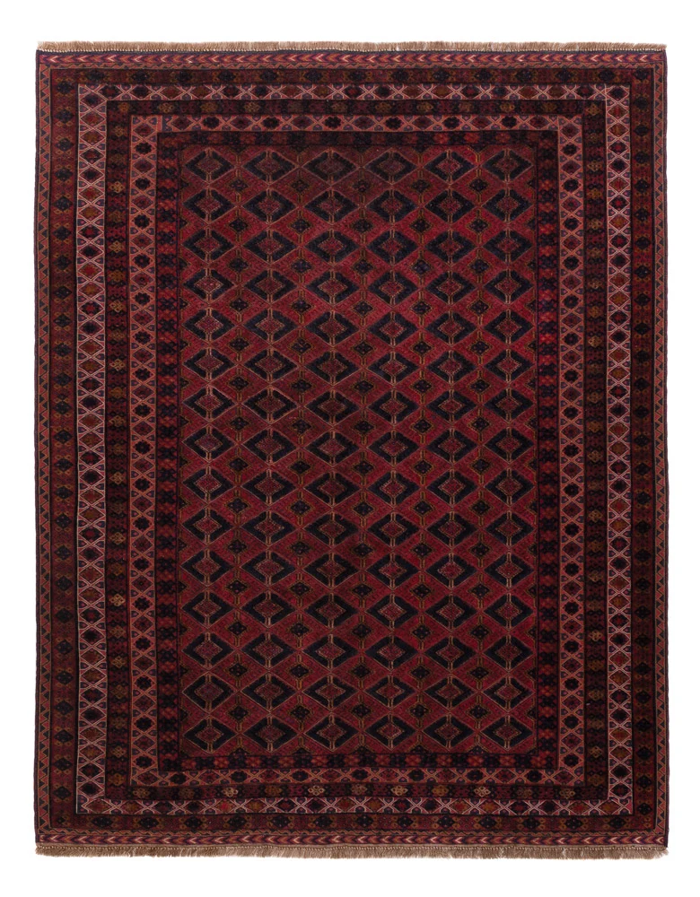 Kelim Afghan Teppich 155x194cm - dunkelrot