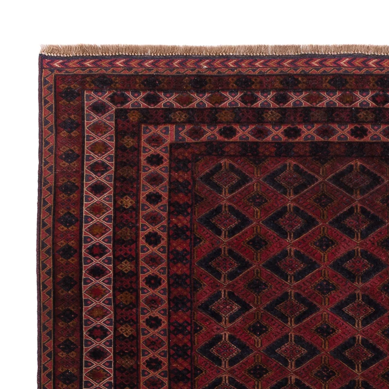 Kelim Afghan Teppich 155x194cm - dunkelrot