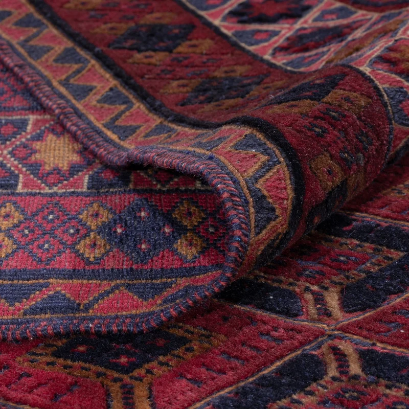 Kelim Afghan Teppich 155x194cm - dunkelrot