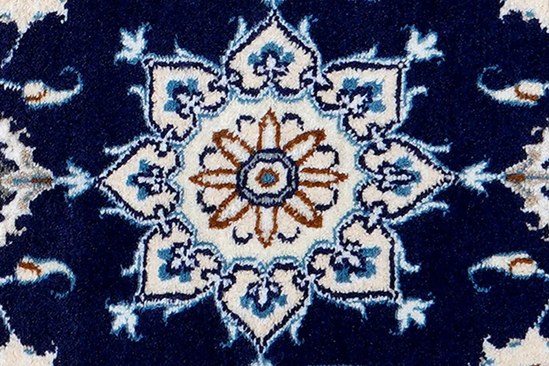 Nain 12La · Handgeknüpft – Blau, 140x68 cm