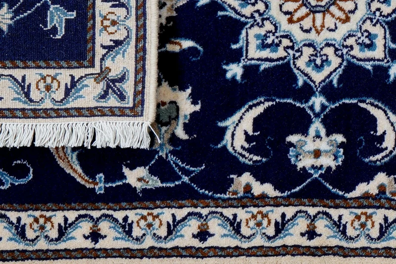 Nain 12La · Handgeknüpft – Blau, 140x68 cm