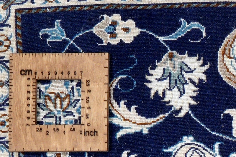 Nain 12La · Handgeknüpft – Blau, 140x68 cm