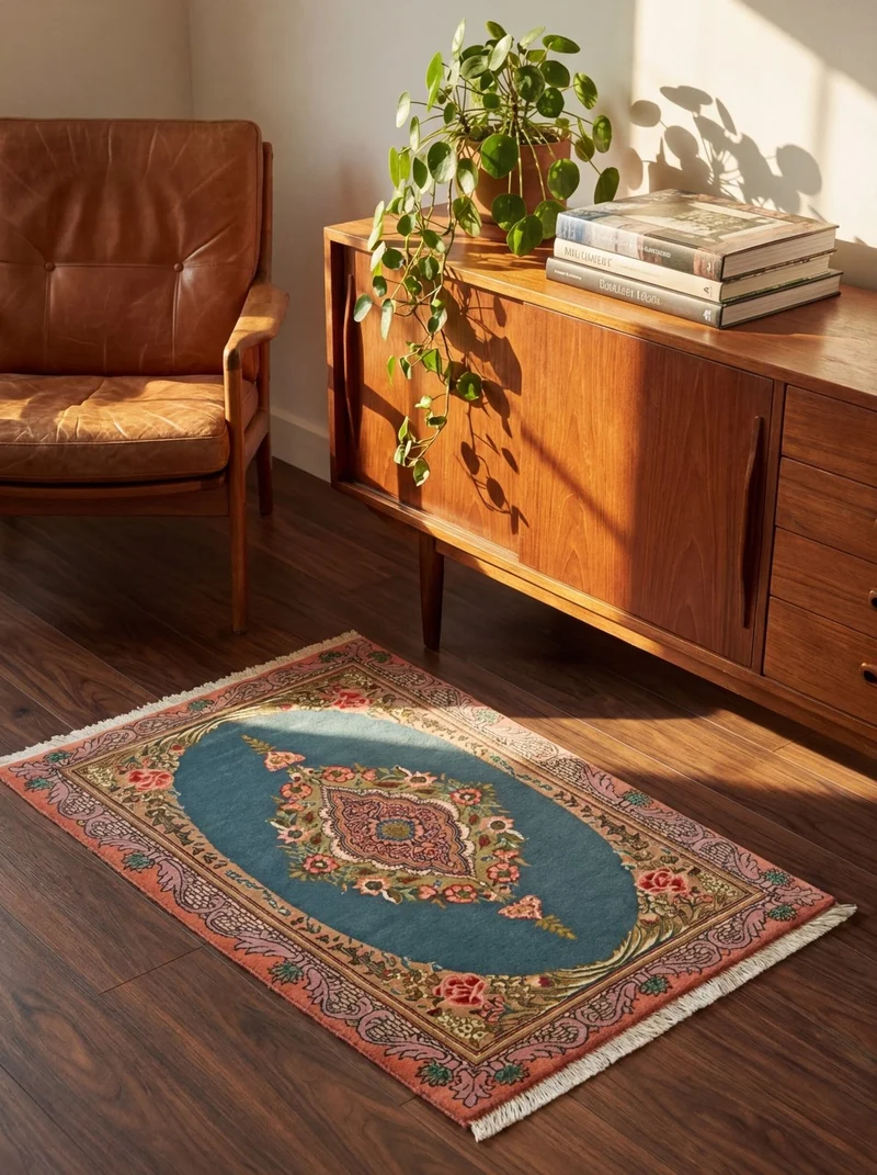 Tabriz 50 Raj · Handgeknüpft – Grün, 93x60 cm