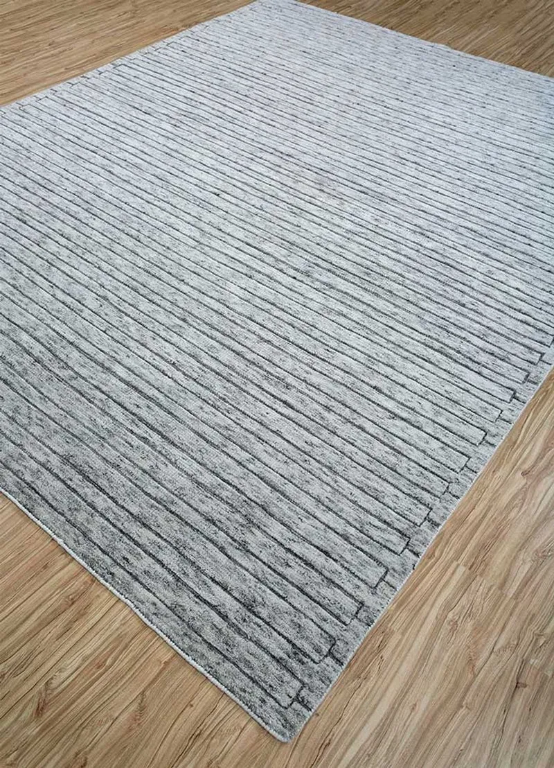 Wollteppich - 240 x 300 cm - grau