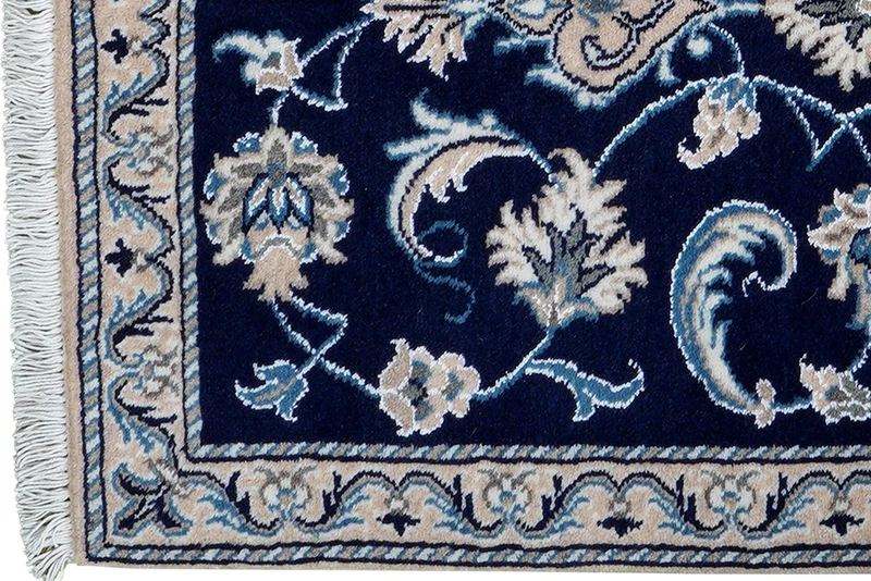 Nain 12La · Handgeknüpft – Blau, 139x69 cm