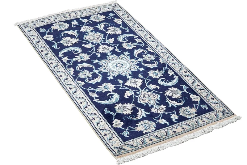 Nain 12La · Handgeknüpft – Blau, 139x69 cm