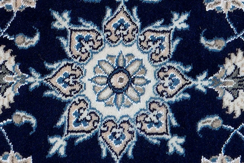 Nain 12La · Handgeknüpft – Blau, 139x69 cm