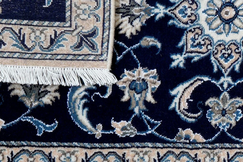 Nain 12La · Handgeknüpft – Blau, 139x69 cm