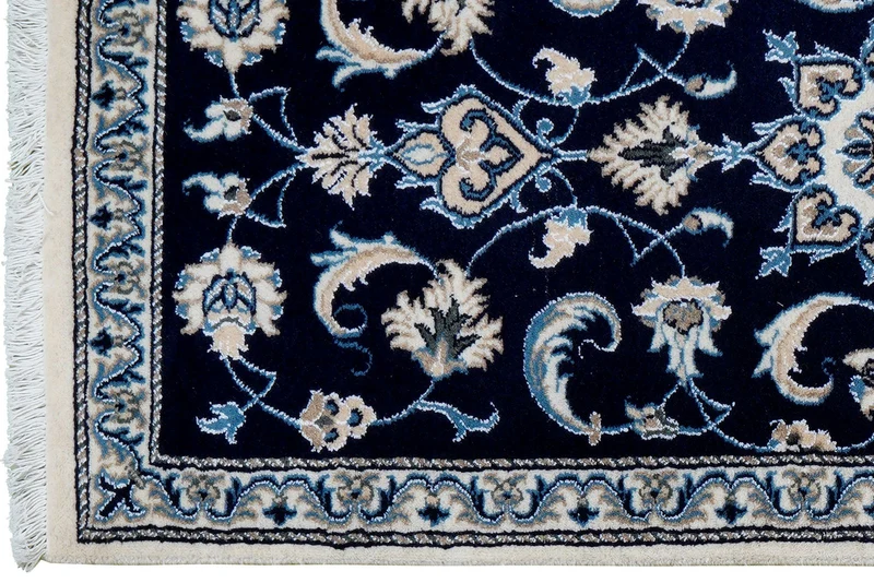 Nain 12La · Handgeknüpft – Blau, 140x68 cm