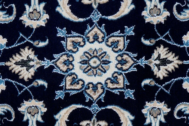 Nain 12La · Handgeknüpft – Blau, 140x68 cm