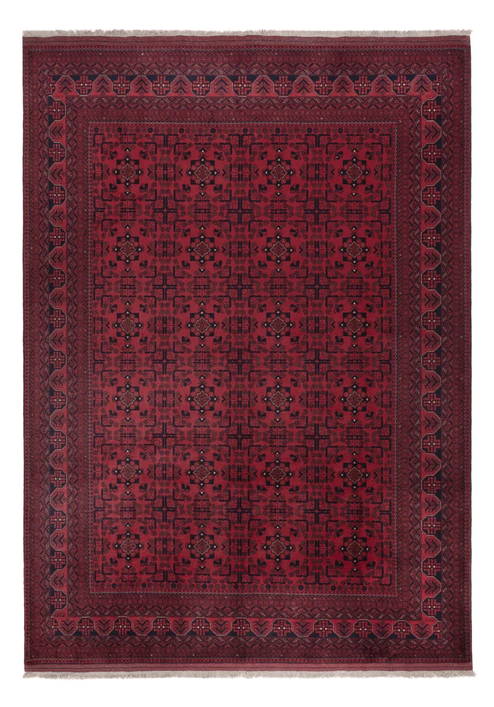 Afghan Teppich 202x288cm - Orientteppich - dunkelrot