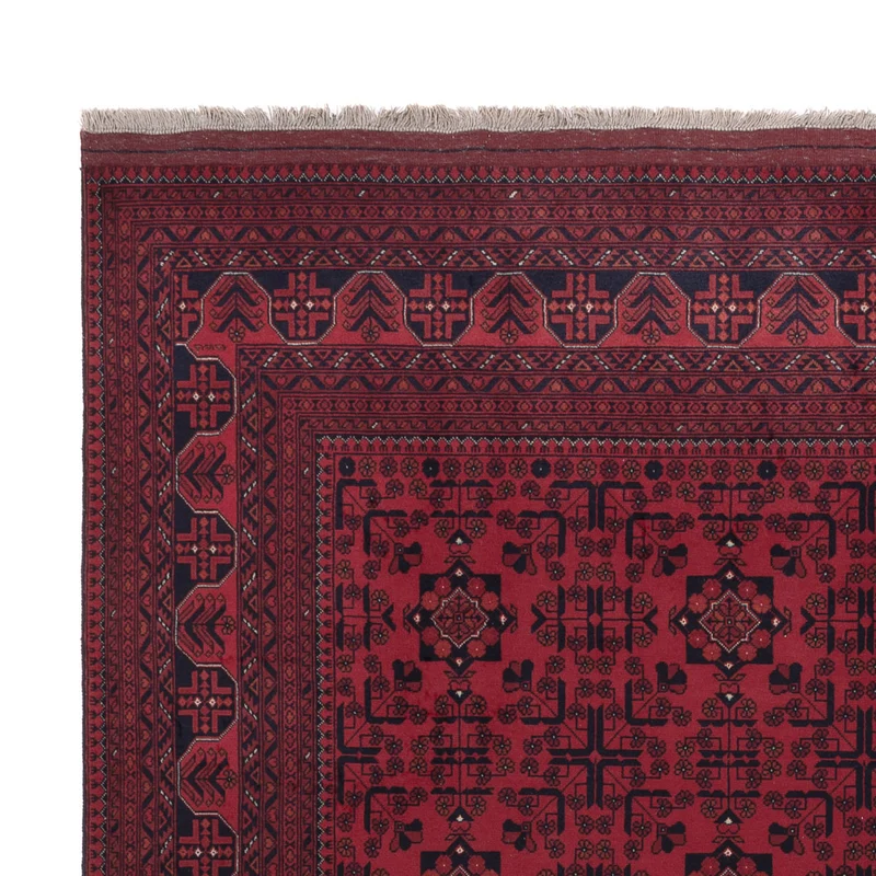 Afghan Teppich 202x288cm - Orientteppich - dunkelrot