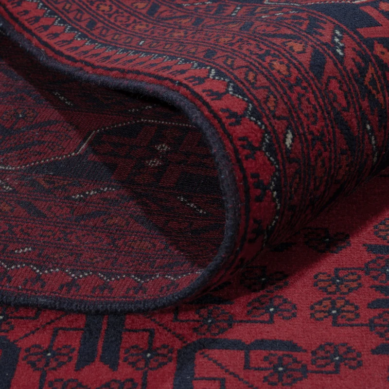 Afghan Teppich 202x288cm - Orientteppich - dunkelrot