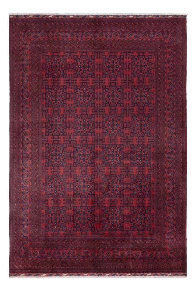 Afghan Teppich 201x290cm - Orientteppich - dunkelrot