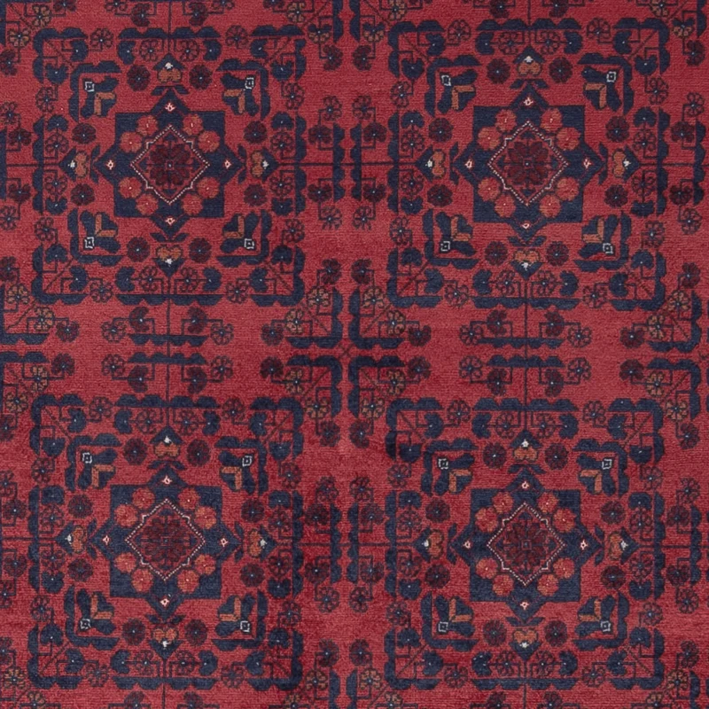 Afghan Teppich 201x290cm - Orientteppich - dunkelrot