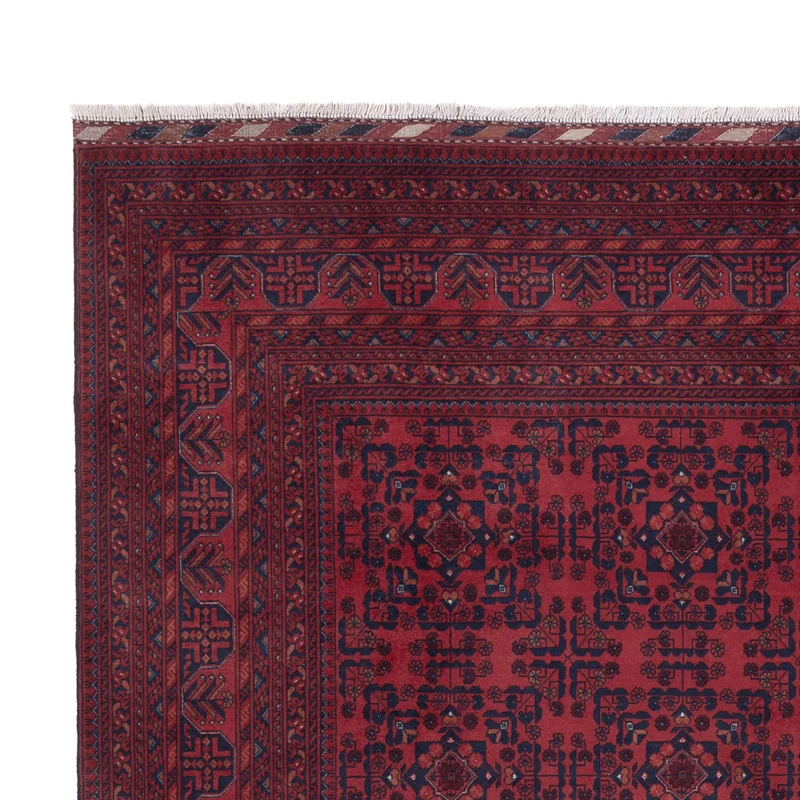 Afghan Teppich 201x290cm - Orientteppich - dunkelrot