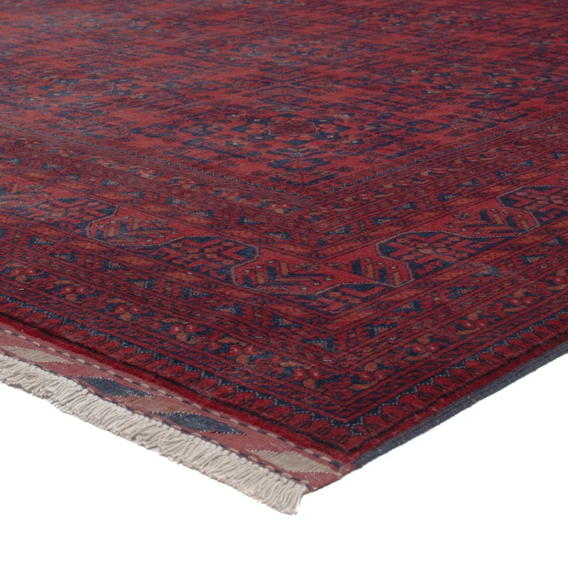 Afghan Teppich 201x290cm - Orientteppich - dunkelrot