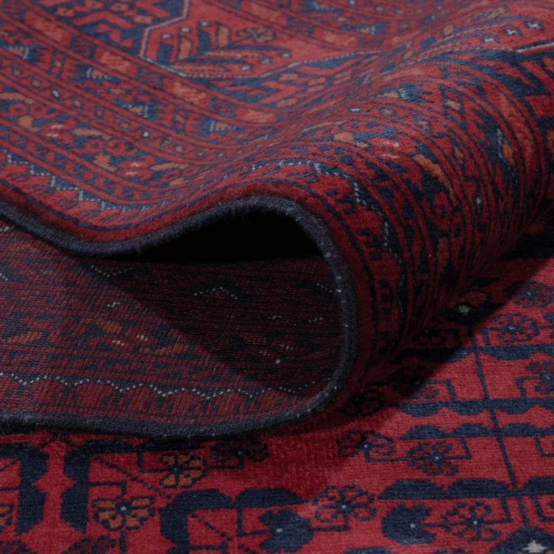 Afghan Teppich 201x290cm - Orientteppich - dunkelrot