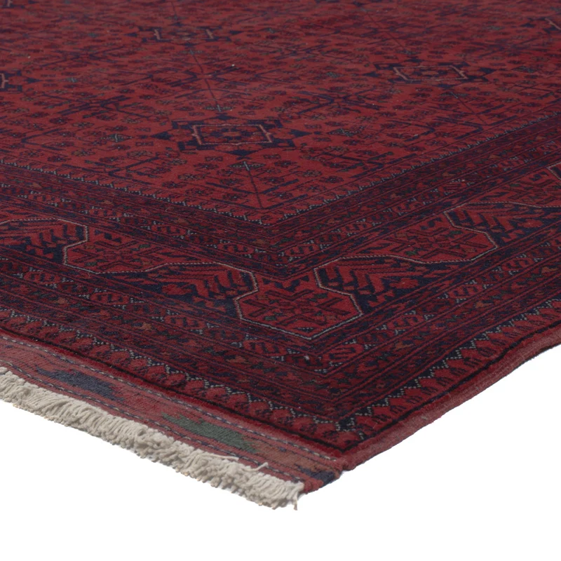 Afghan Teppich 200x293cm - Orientteppich - dunkelrot