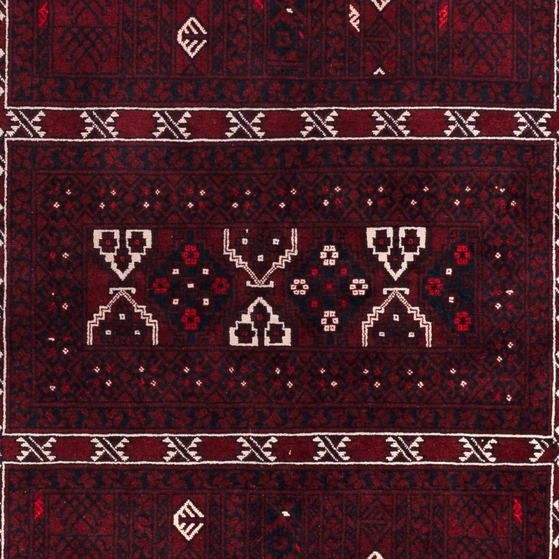 Afghan Teppich 167x245cm - Orientteppich - dunkelrot