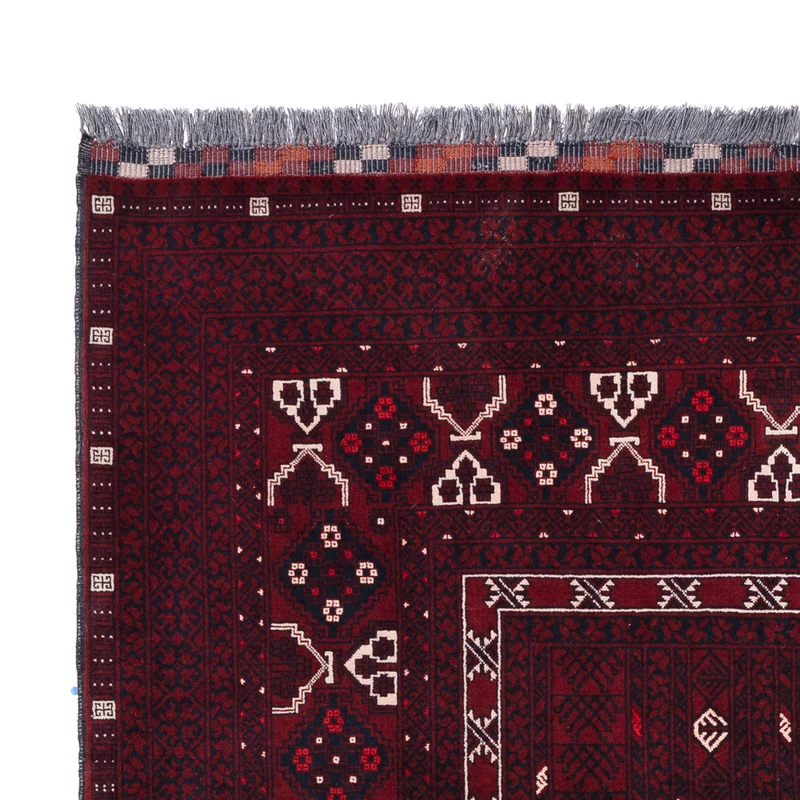 Afghan Teppich 167x245cm - Orientteppich - dunkelrot