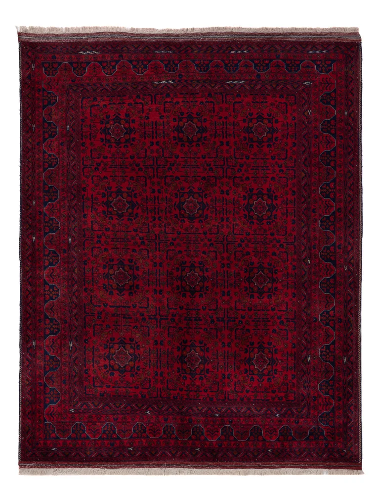 Afghan Teppich 161x203cm - Orientteppich - dunkelrot