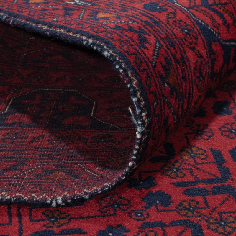 Afghan Teppich 161x203cm - Orientteppich - dunkelrot