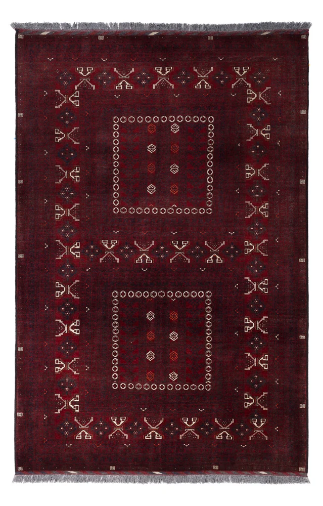 Afghan Teppich 157x250cm - Orientteppich - dunkelrot