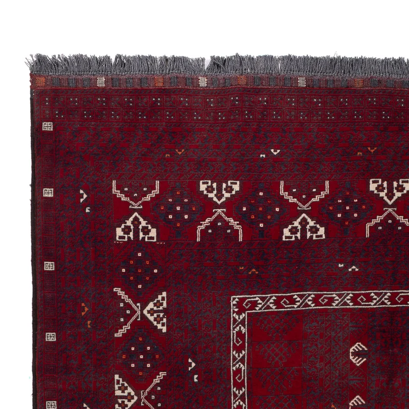 Afghan Teppich 155x255cm - Orientteppich - dunkelrot