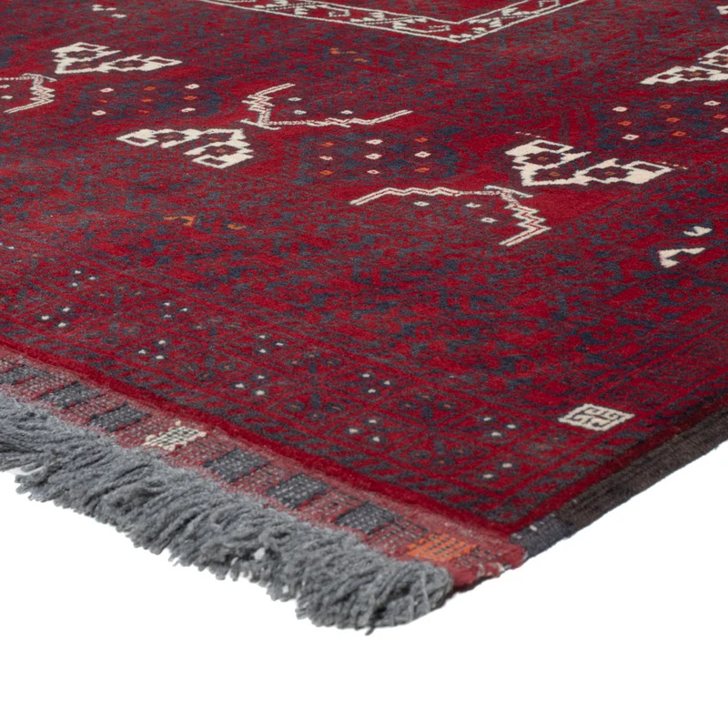 Afghan Teppich 155x255cm - Orientteppich - dunkelrot