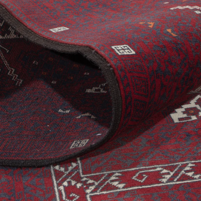 Afghan Teppich 155x255cm - Orientteppich - dunkelrot