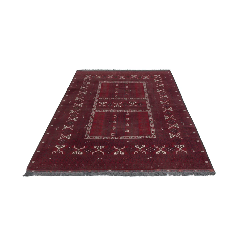 Afghan Teppich 155x255cm - Orientteppich - dunkelrot