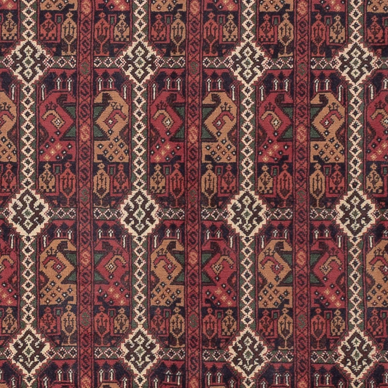 Afghan Teppich 194x288cm - Orientteppich - dunkelrot