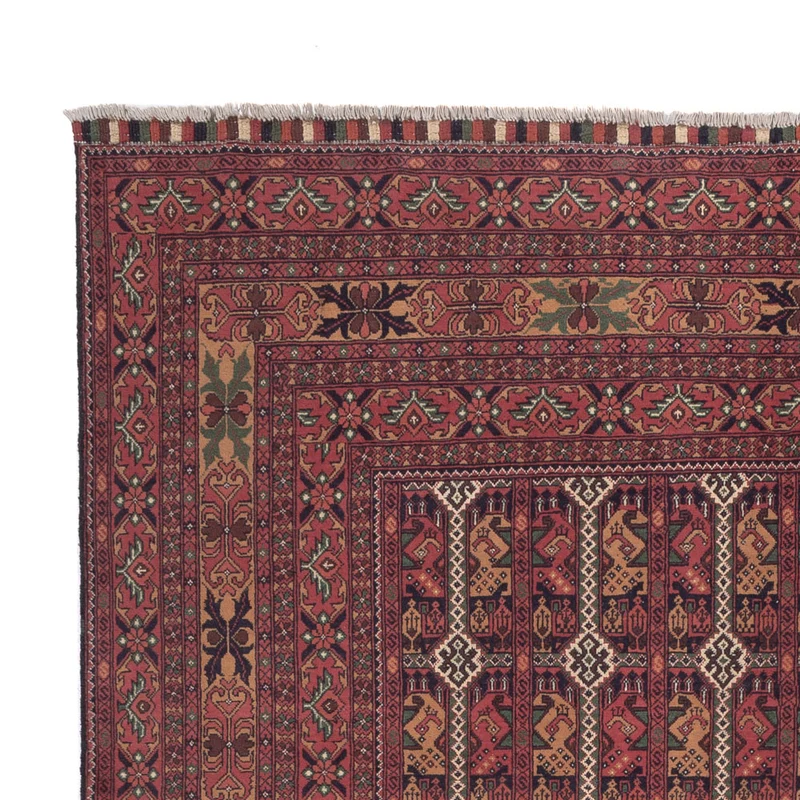 Afghan Teppich 194x288cm - Orientteppich - dunkelrot