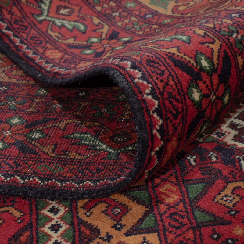 Afghan Teppich 194x288cm - Orientteppich - dunkelrot